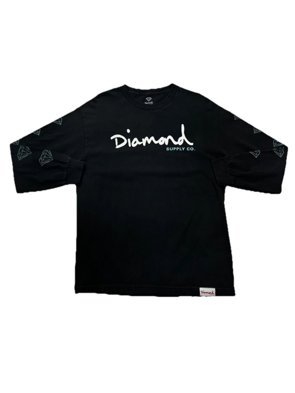Diamond Supply Co OG Script Long Sleeve Tee Black Shirt Large L Skateboard Skate
